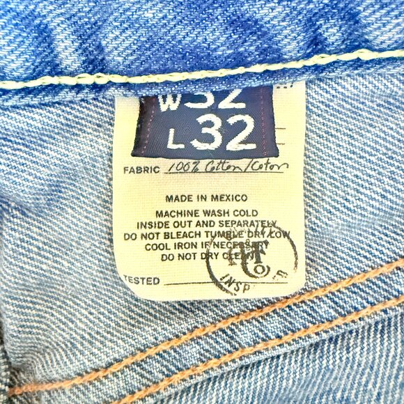 VTG Y2K Heavy Ounce Men's Relaxed Straight Leg Button Fly Jeans Size 32/32 - Picture 9 of 15